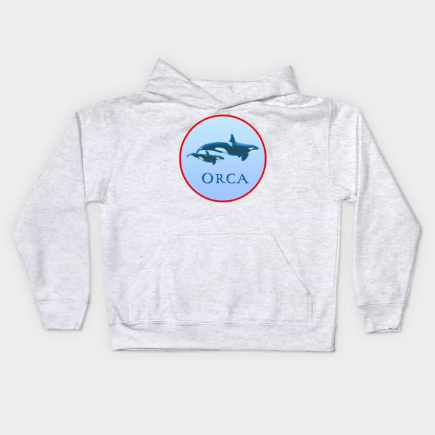 Killer whale ORCA dolphin Kids Hoodie by LeanneTalbot